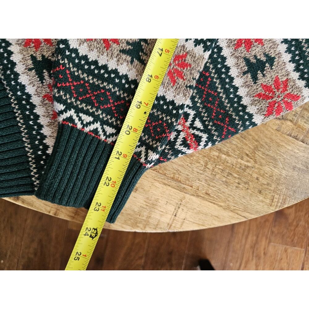 St John's Bay Nordic Fairisle Crewneck Sweater Men’s Size L Holiday 100% Cotton - Picture 7 of 7